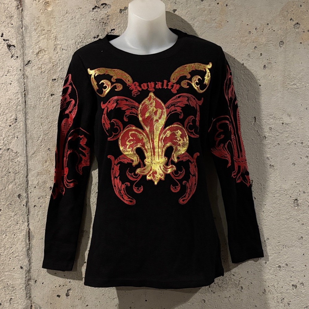 Old Skool Royalty Black and Gold Long Sleeve Tee